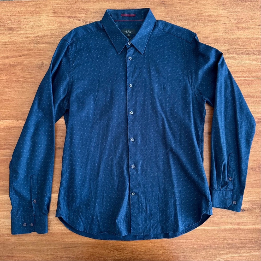 Ted Baker Men's Dark Blue Dress Shirt